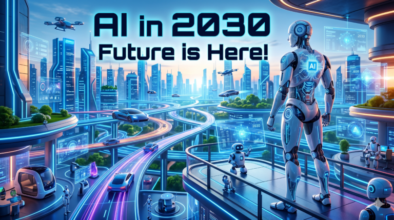 Future of Artificial Intelligence technology concept with AI robot and digital network